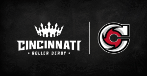 Cincinnati Roller Derby and Cincinnati Cyclones logos